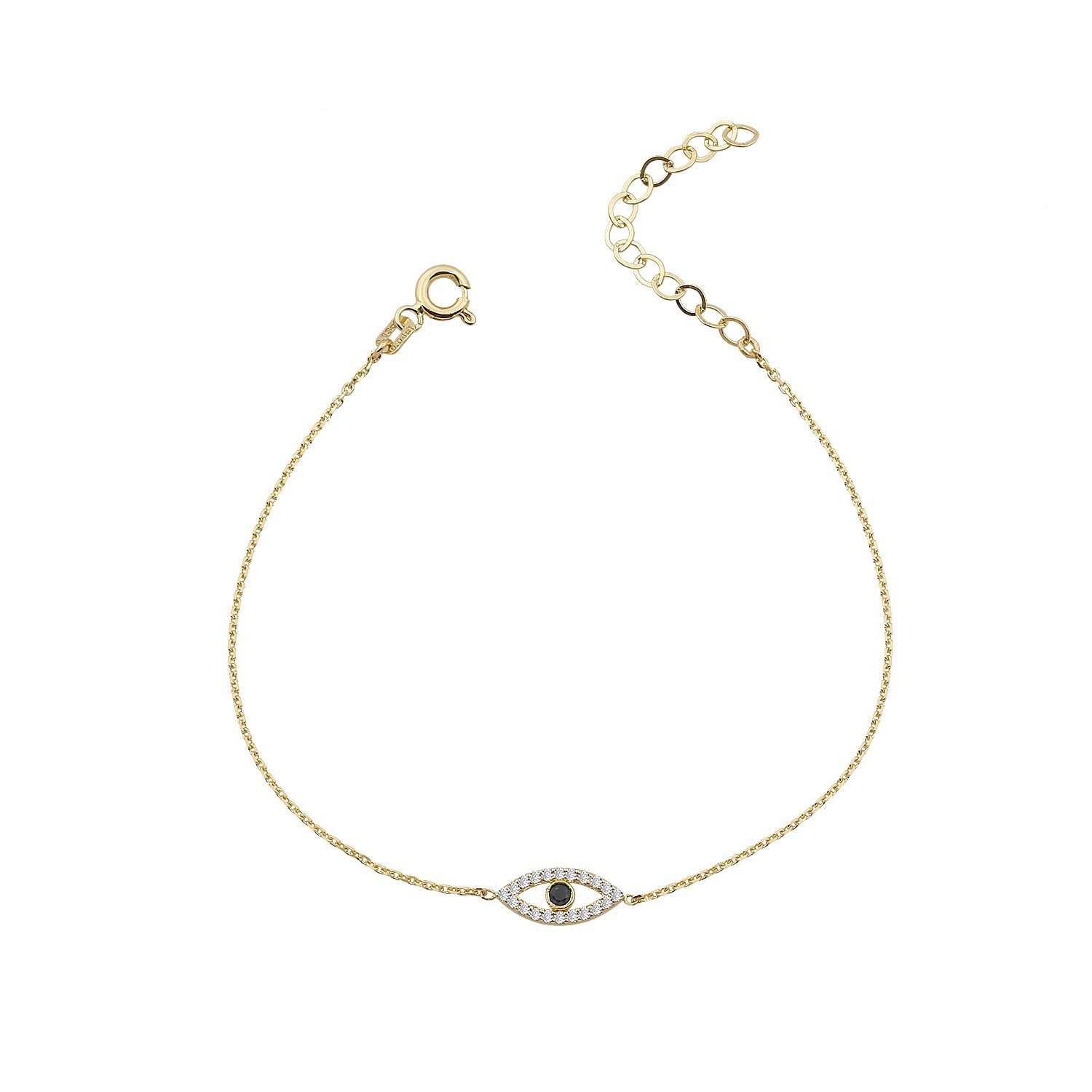 14K EVIL EYE DIAMOND BRACELET