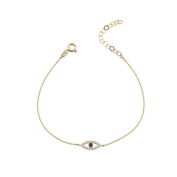14K EVIL EYE DIAMOND BRACELET