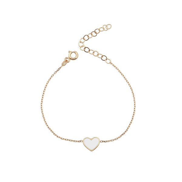 14K ENAMEL HEART BRACELET