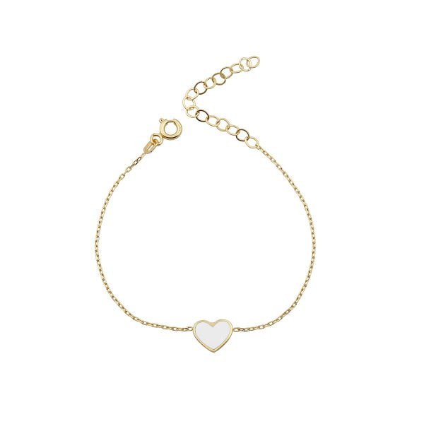 14K ENAMEL HEART BRACELET