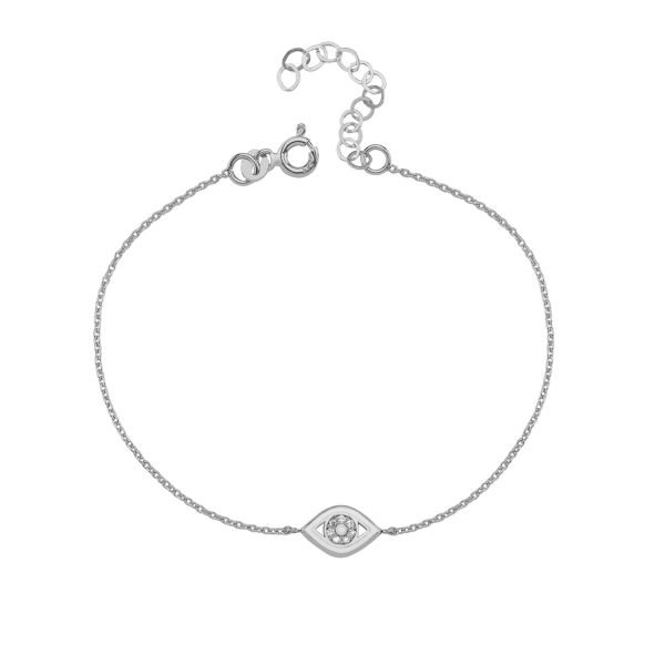 14K ENAMEL EVIL EYE DIAMOND BRACELET