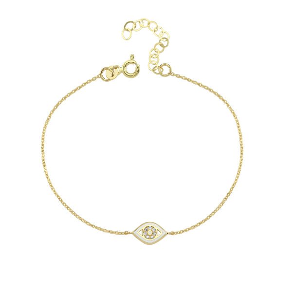 14K ENAMEL EVIL EYE DIAMOND BRACELET