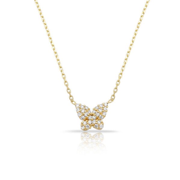 14K BUTTERFLY DIAMOND NECKLACE