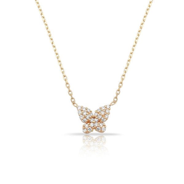 14K BUTTERFLY DIAMOND NECKLACE