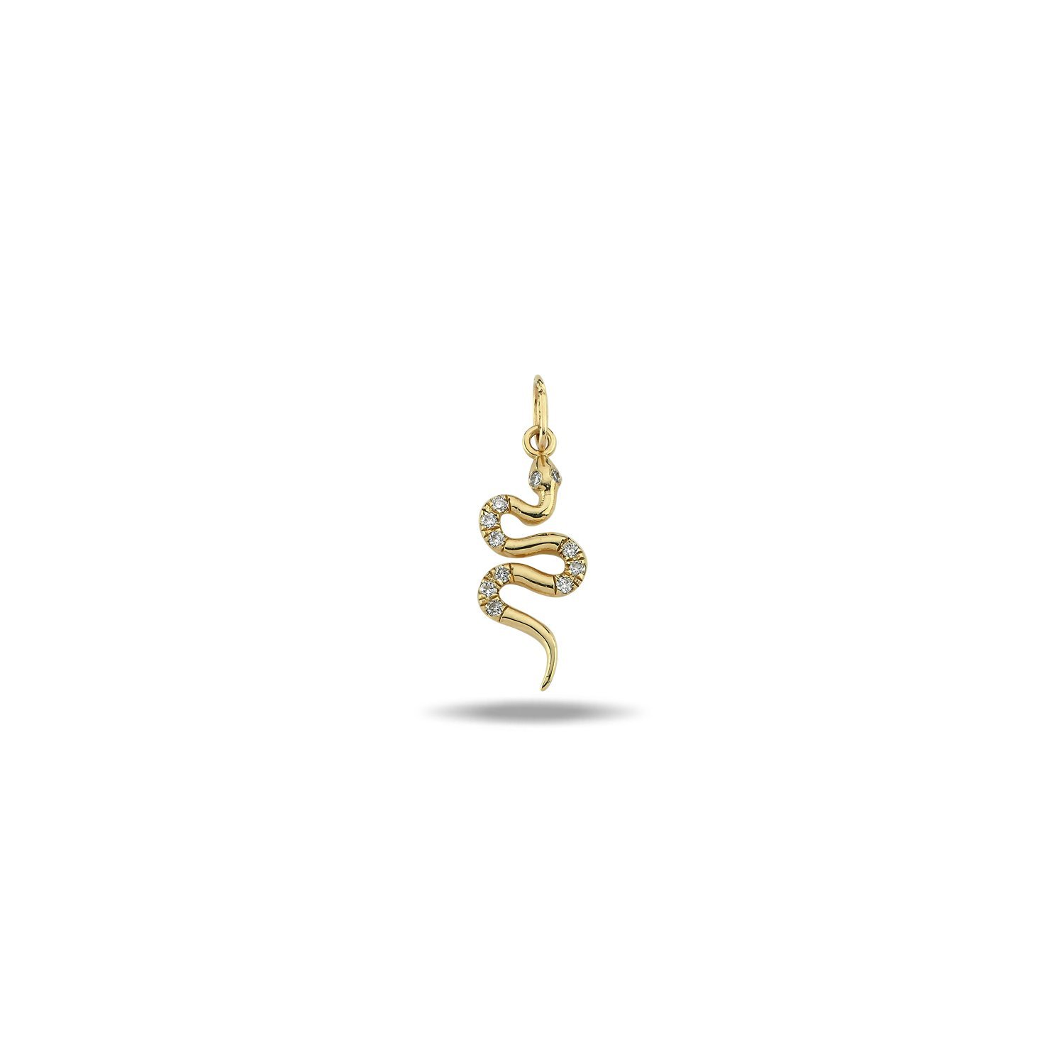 14K DIAMOND SNAKE CHARM