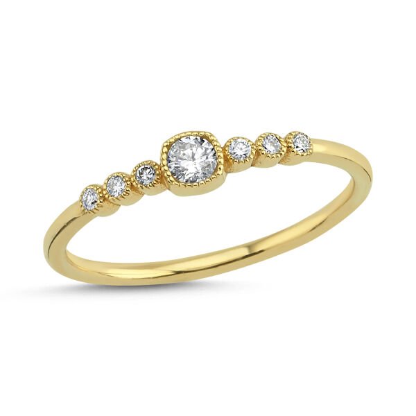 14K DIAMOND STONE RING