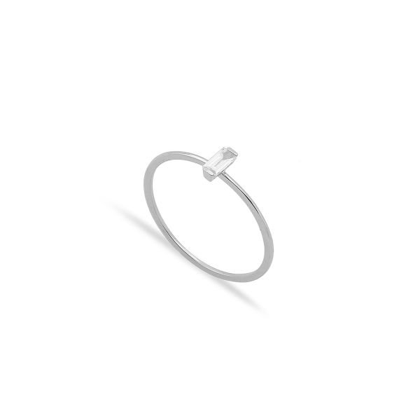 14K BAGUETTE DIAMOND STONE RING