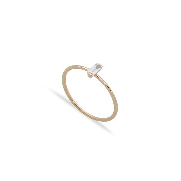 14K BAGUETTE DIAMOND STONE RING
