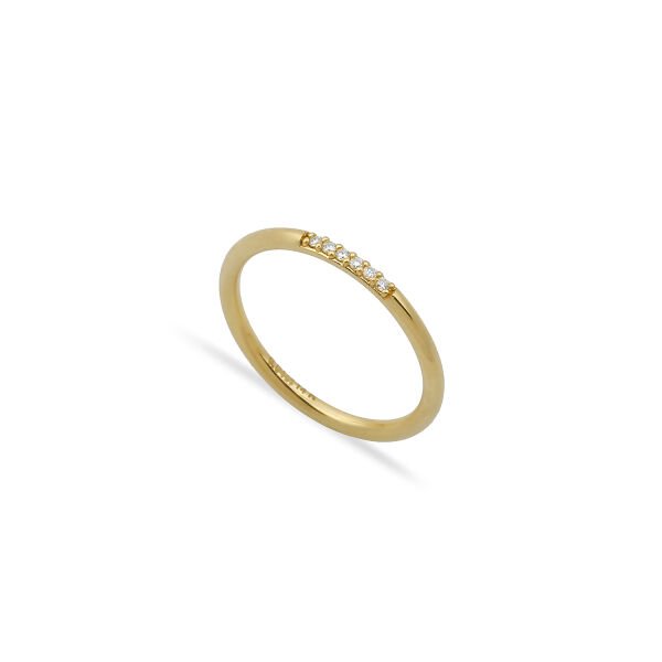 14K DIAMOND STONE TINY RING
