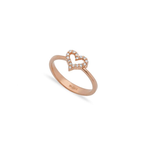 14K DIAMOND HEART RING