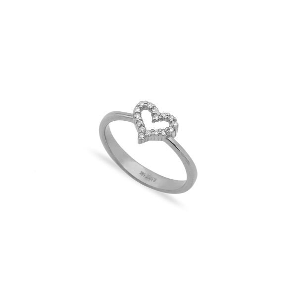 14K DIAMOND HEART RING