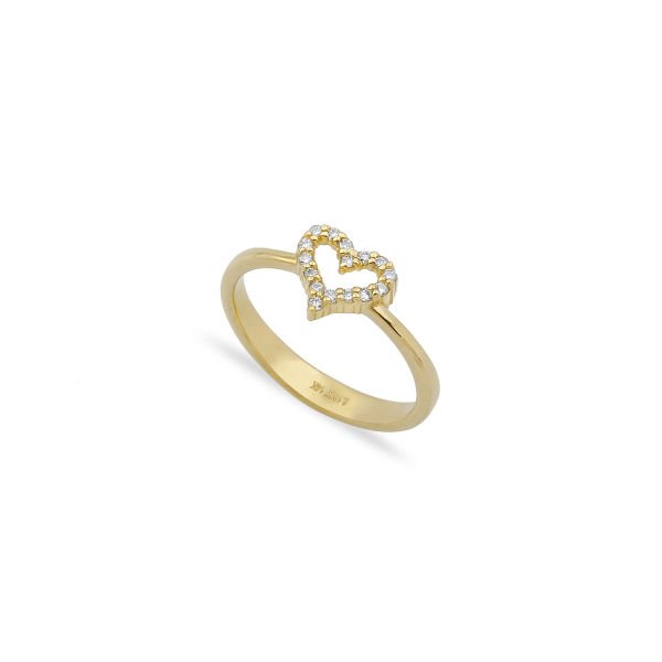 14K DIAMOND HEART RING