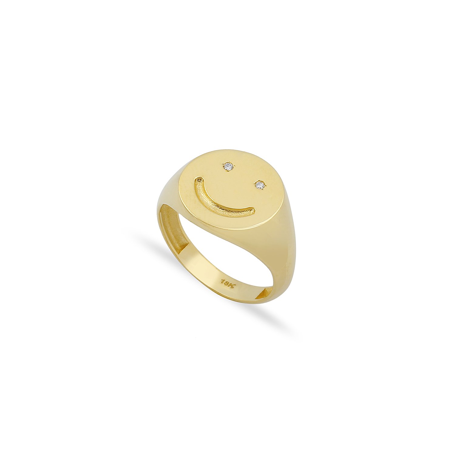 14K DIAMOND SMILE RING