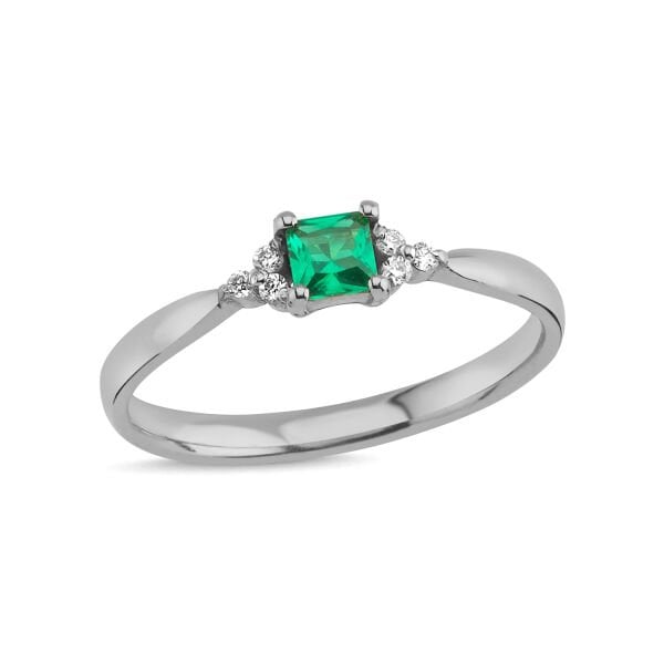 14K EMERALD DIAMOND RING