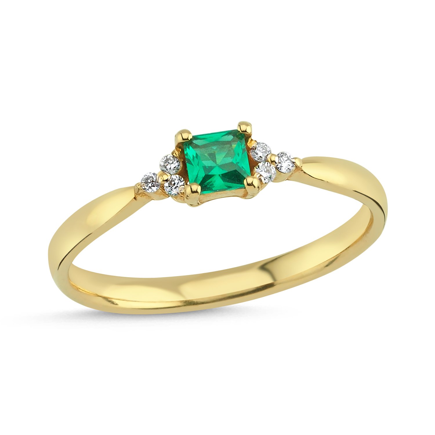 14K EMERALD DIAMOND RING