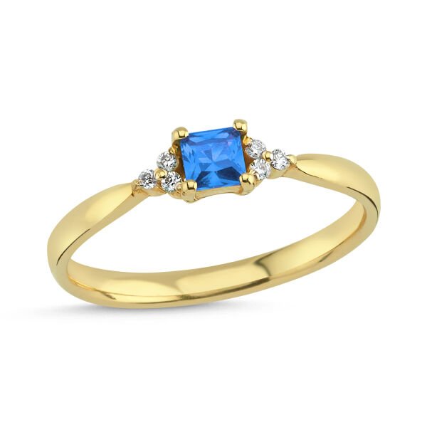 14K SAPPHIRE DIAMOND RING