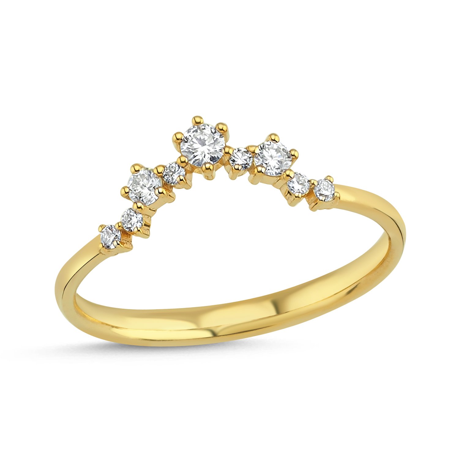 14K DIAMOND BAND RING 2