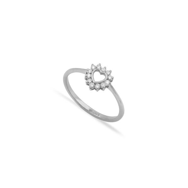 14K HEART DIAMOND RING