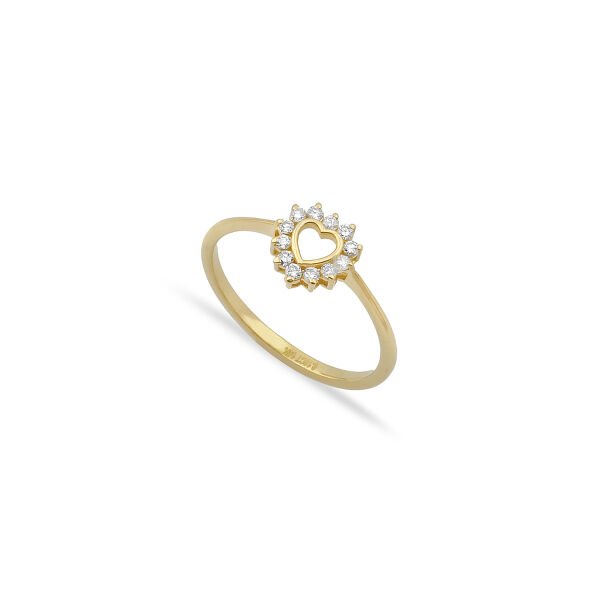 14K HEART DIAMOND RING