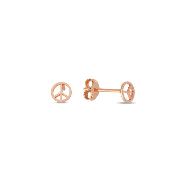 14K PEACE SIGN STUD EARRINGS