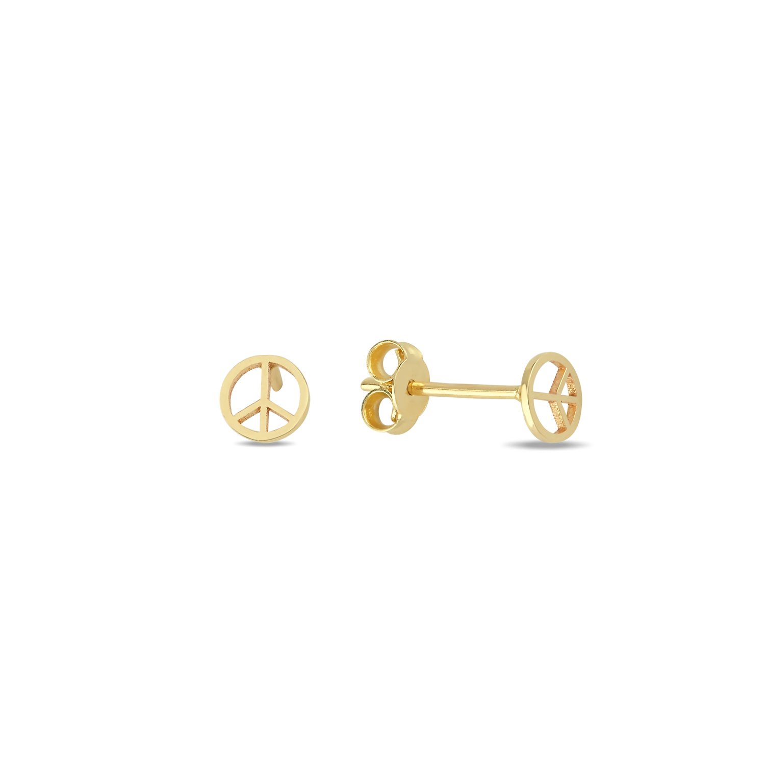 14K PEACE SIGN STUD EARRINGS