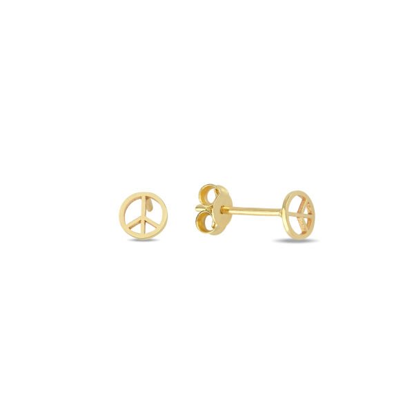 14K PEACE SIGN STUD EARRINGS