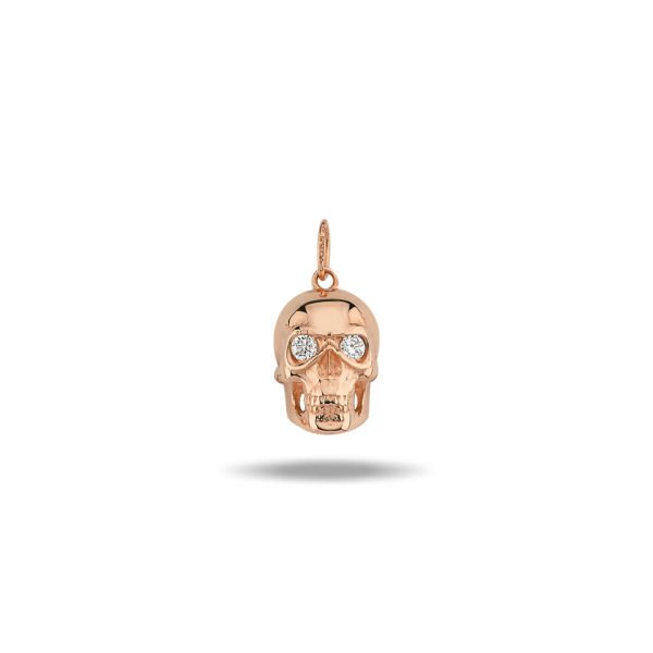 14K SKULL DIAMOND CHARM