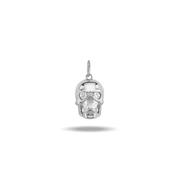14K SKULL DIAMOND CHARM