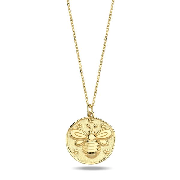 14K BEE COIN NECKLACE