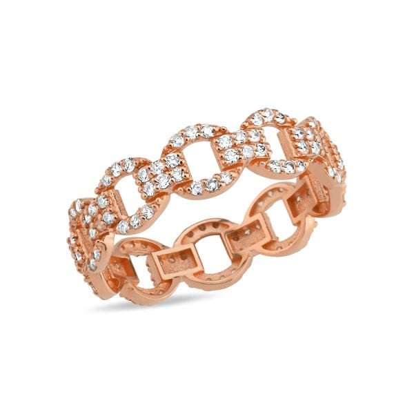 14K DIAMOND LINK CHAIN RING
