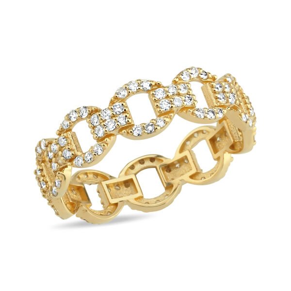 14K DIAMOND LINK CHAIN RING