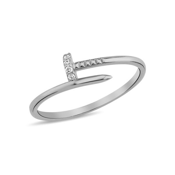 14K DIAMOND NAIL RING