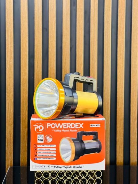 Powerdex PD-4900 10W Şarjlı ve Güneş Enerjili El Feneri