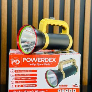 Powerdex PD-5900 20W Şarjlı ve Güneş Enerjili El Feneri