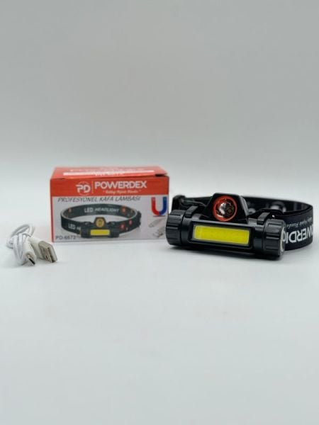 Powerdex PD-6672 Mıknatıslı Profesyonel Şarjlı Kafa Feneri