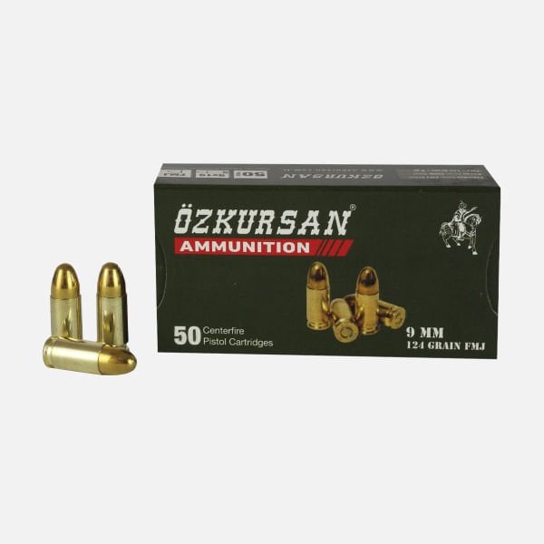 9X19 MM LUGER ÖZKURSAN (FMJ-124 GRN) TABANCA FİŞEĞİ