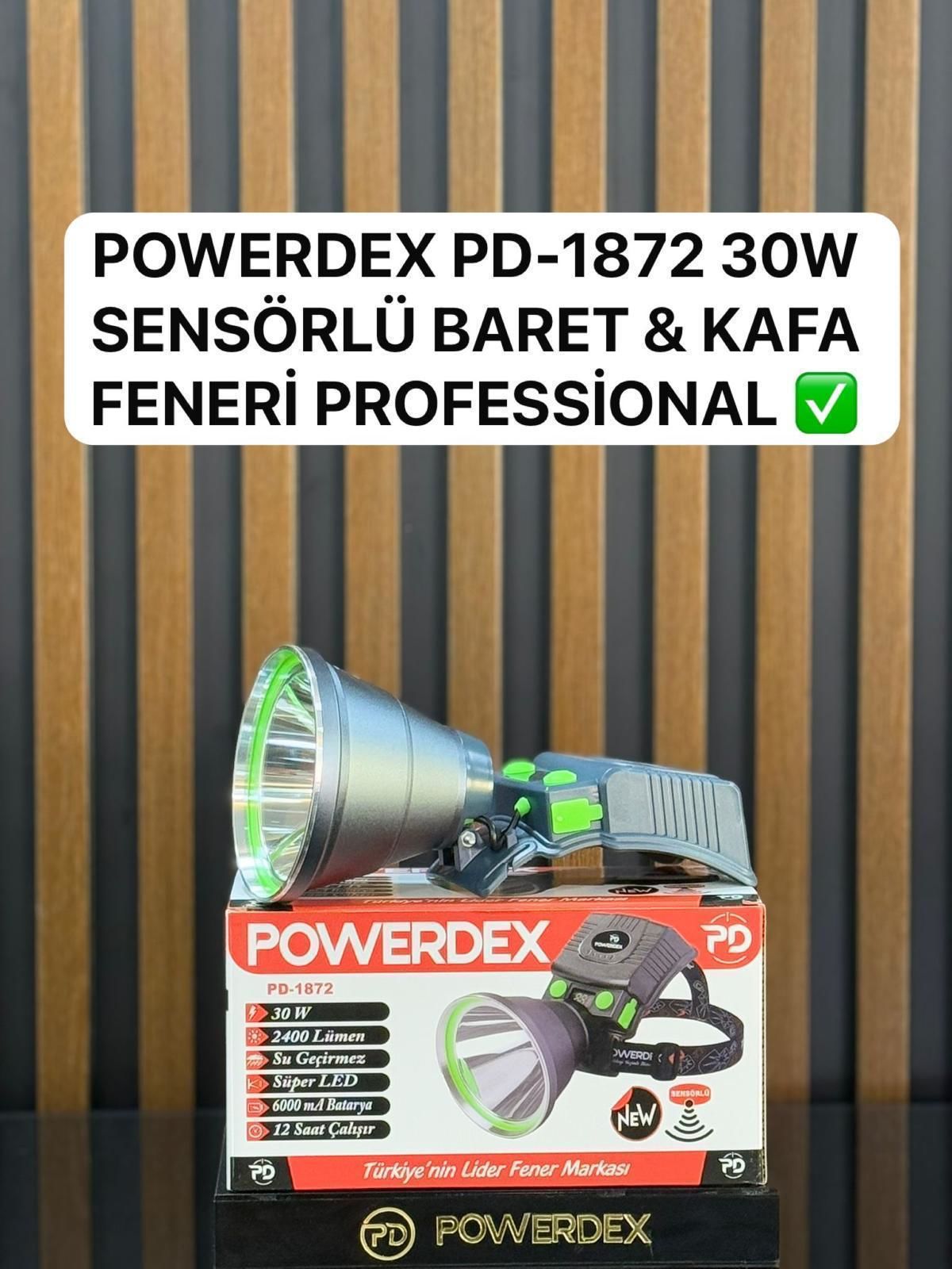 Powerdex PD-1872 30W Profesyonel Sensörlü Baret ve Kafa Feneri