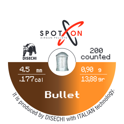 Spoton Bullet 4,5 mm Havalı Tüfek Saçması (13,89 Grain - 200 Adet)