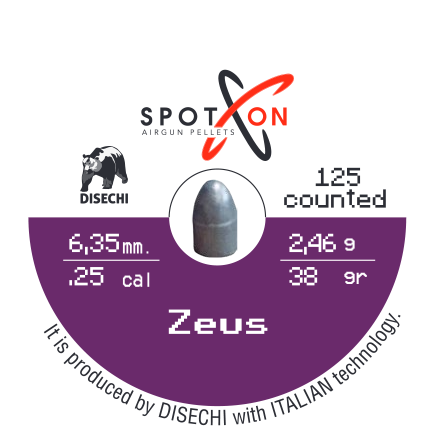 Spoton Zeus 6,35 mm Havalı Tüfek Saçması (39 Grain - 125 Adet)