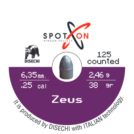 Spoton Zeus 6,35 mm Havalı Tüfek Saçması (39 Grain - 125 Adet)