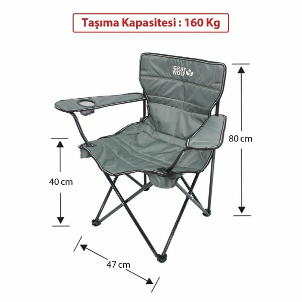 GrayWolf Quatro Bardaklı Katlanır Kamp Sandalyesi - Çağla