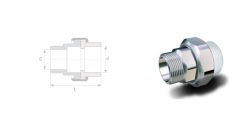 Fıratboru Pprc 40 Mm Dış Dişli Oynar Başlıklı Rakor 40’Lık Oynar Başlıklı Rakor