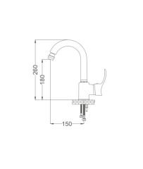 Gms Akdeniz Mix Beyaz Altın Kuğu Lavabo Bataryası Akd301