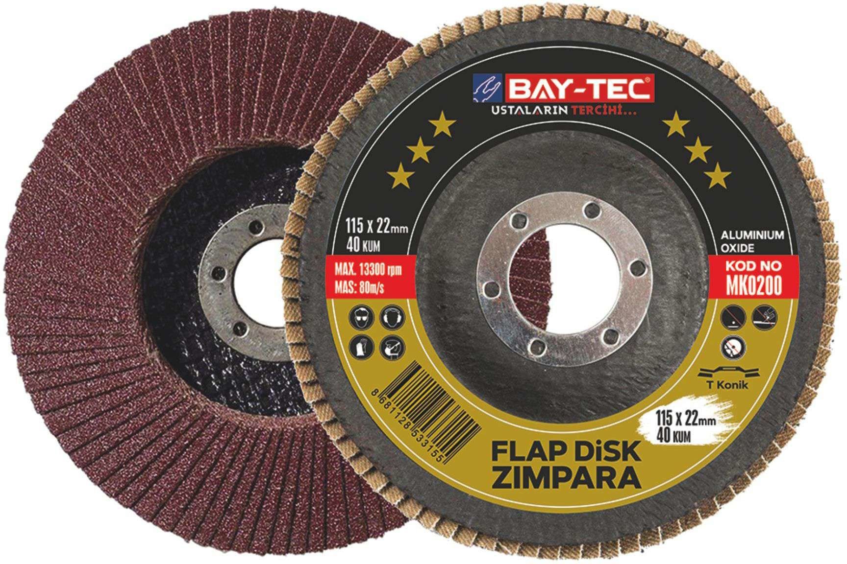 Bay-Tec Flap Disk Zımpara Mk0220 115x22-23 Mm 80 Kum