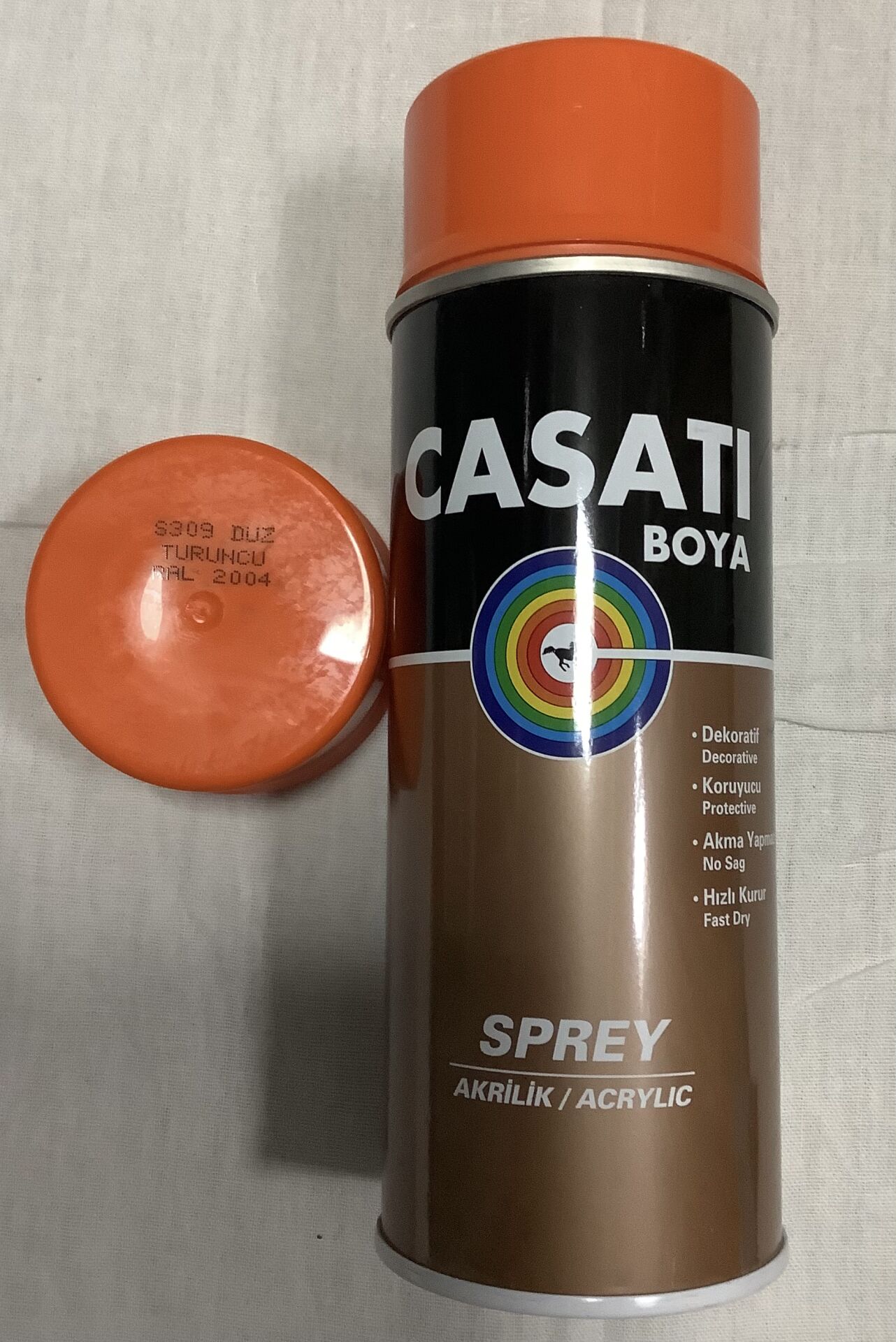 Casati 400ml Düz Turuncu Sprey Boya