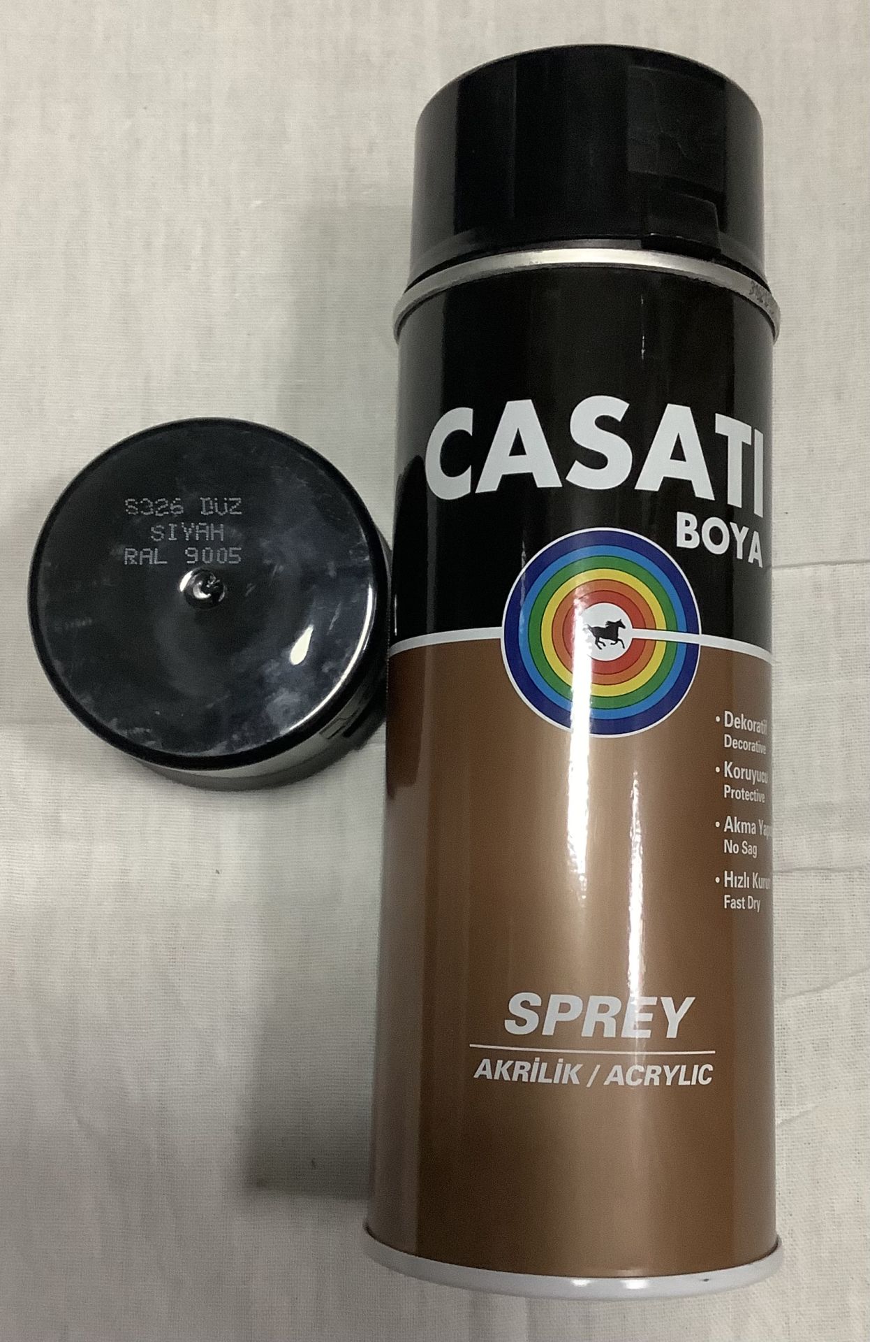 Casati 400ml Düz Siyah Sprey Boya