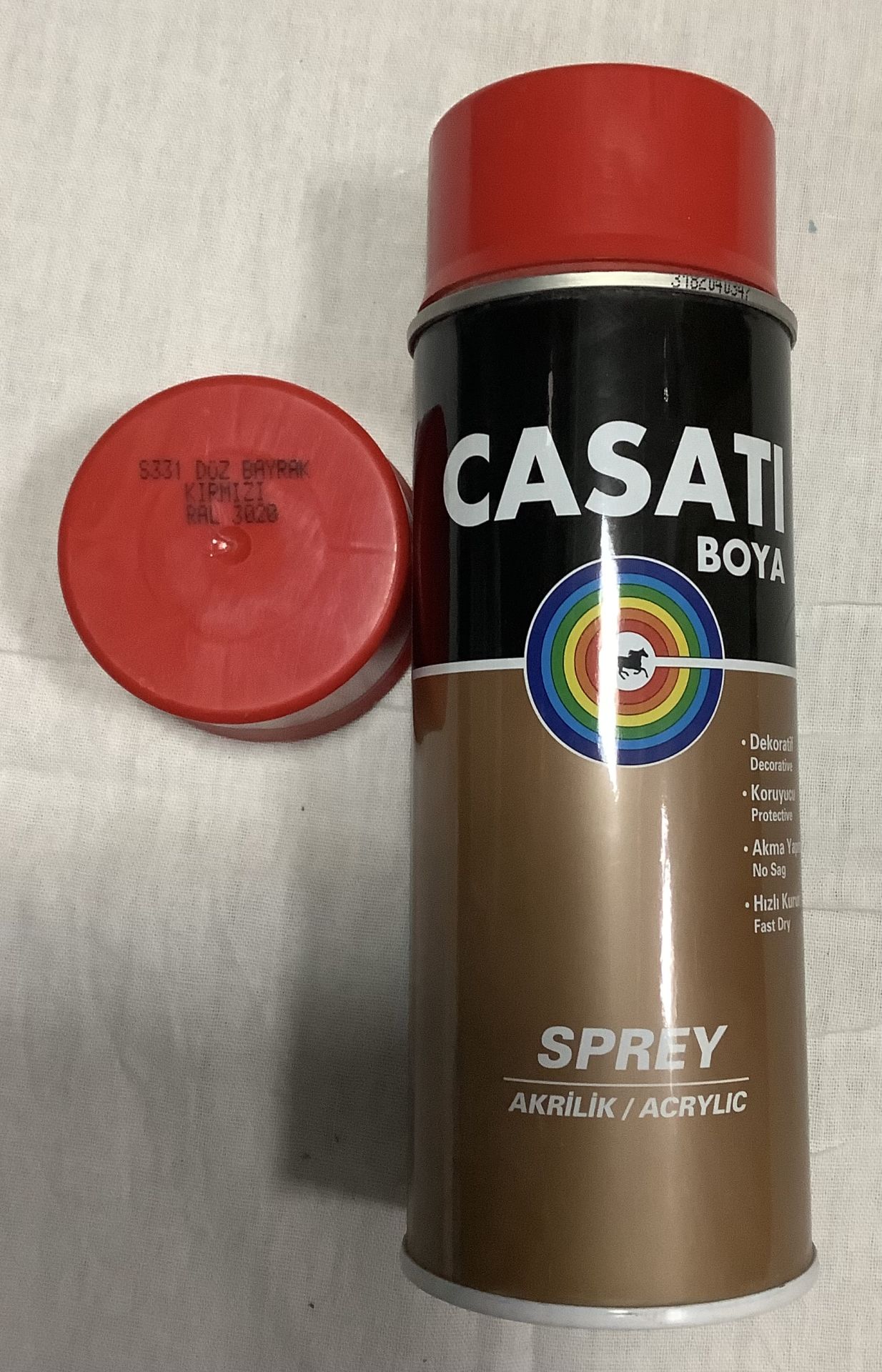 Casati 400ml Düz Bayrak Kırmızı Sprey Boya