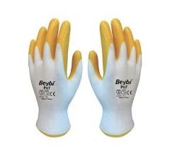 Beybi Pn7 Nitril Kaplı Örgü Polyester İş Eldiveni 10 Numara