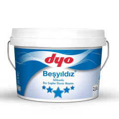 Dyo Beşyıldız Silikonlu Dış Cephe Duvar Boyası 2,5 Lt #Tüm Renkler#