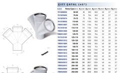 Fıratboru Pvc Dublex 50x50x50 Çatal 50’Lilik Çift Çatal